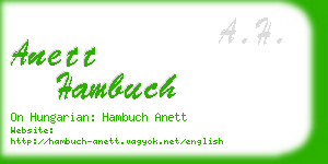 anett hambuch business card